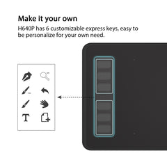 HUION Inspiroy Series H640P 5080LPI Tableta gráfica de dibujo