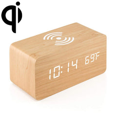 Reloj cargador inalámbrico creativo de madera KD8801