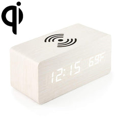 Reloj cargador inalámbrico creativo de madera KD8801