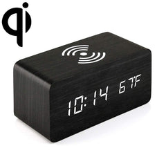 Reloj cargador inalámbrico creativo de madera KD8801
