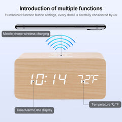 Reloj cargador inalámbrico creativo de madera KD8801