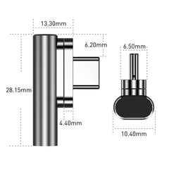 Adaptador macho tipo C magnético de 100 W tipo C hembra a 20 pines