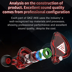 QKZ AK6 Auricular deportivo de subwoofer con...