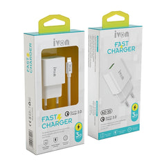 IVON AD-35 2 en 1 18W QC3.0 Puerto USB Carga...