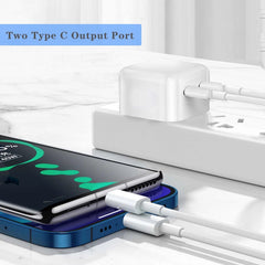 Cargador de puertos doble USB-C/Tipo-C PD de...