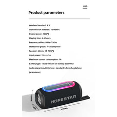 Altavoz Bluetooth para exteriores HOPESTAR P60