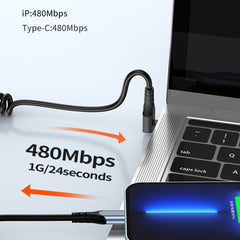 Cable de datos de carga con resorte en codo,...