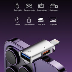 Adaptador OTG de 8 pines a USB, USB-C/Tipo-C...