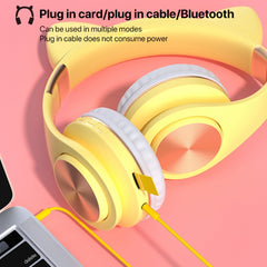 Auriculares Bluetooth con orejas de gato y luz