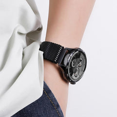 xDfind Correa de reloj de malla fina en reli...