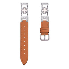 Correa de reloj híbrida de metal y cuero con...