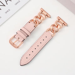 Correa de reloj híbrida de cuero y metal con...
