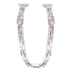 Pulsera fina de acero inoxidable con diamant...