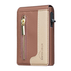 Cartera para tarjetas MagSafe con cremallera y bloques de color BFK31