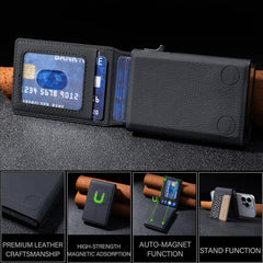 Cartera Magsafe para tarjetas BFK30 con diseño de bloques de color y flores