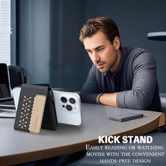Cartera Magsafe para tarjetas BFK30 con diseño de bloques de color y flores