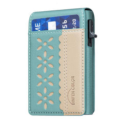 Cartera Magsafe para tarjetas BFK30 con diseño de bloques de color y flores