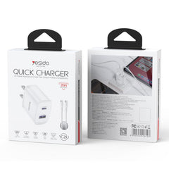 Yesido PD35W, kit de cargador rápido USB tip...