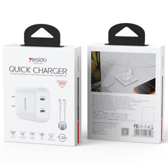Kit de cargador rápido doble USB-C Yesido PD...