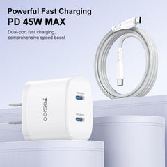 Kit de cargador rápido doble USB-C Yesido PD...