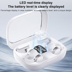 Auriculares inalámbricos Bluetooth duales, con clip y de uso intrauditivo.