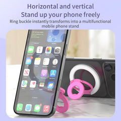Soporte magnético para teléfono con hebilla de anillo giratorio