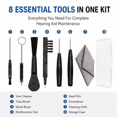 Kit de herramientas de limpieza para audífonos 8 en 1