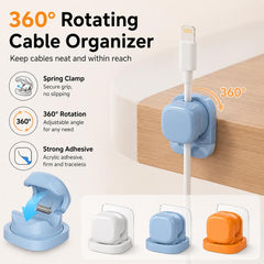Organizador de cables giratorio con resorte (4 unidades)