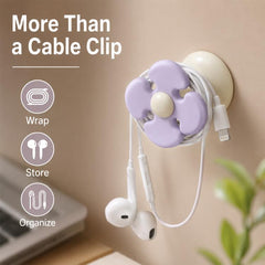 Organizador de cables con forma de flor