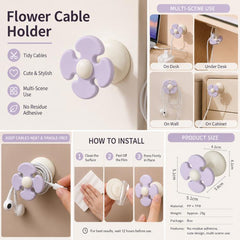 Organizador de cables con forma de flor
