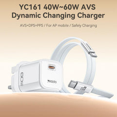 Cargador Yesido YC161 transparente AVS de 40...