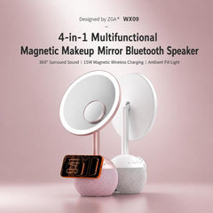 Espejo de maquillaje ZGA WX09 con altavoz Bluetooth