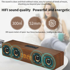 W8C Reloj de madera Subwoofer Altavoz Blueto...