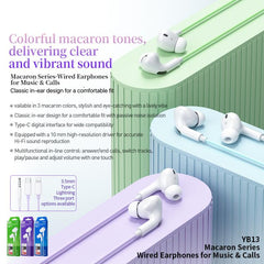 Auriculares con cable WK YB13 Macaron Series...