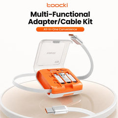 Estuche de almacenamiento para cable de carga retráctil multifuncional de 100 W