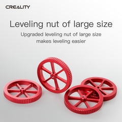 Tuerca niveladora atornillada a mano de metal rojo para impresora 3D Ender-3