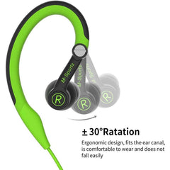 Mucro MB-232 Auriculares estéreo con cable y gancho para la oreja deportivos internos