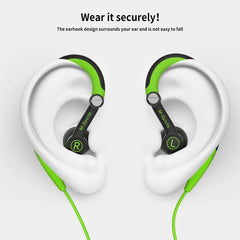 Mucro MB-232 Auriculares estéreo con cable y gancho para la oreja deportivos internos