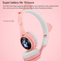 Auriculares Bluetooth luminosos coloridos con orejas de gato B30