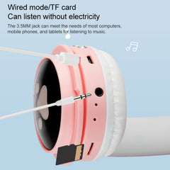 Auriculares Bluetooth luminosos coloridos con orejas de gato B30