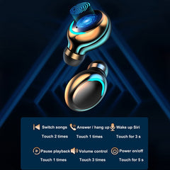 Luz LED F9-5C + Auricular Bluetooth con redu...