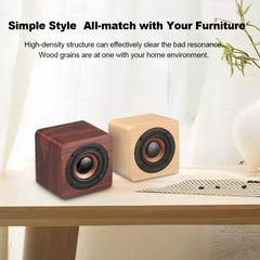 Q1 Mini Altavoz Bluetooth Inalámbrico Mega Bass Portátil de Madera