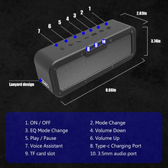 XDOBO Wake 1983 Altavoz Bluetooth inalámbrico para exteriores