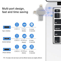 4 en 1 128 GB USB 3.0 + 8 pines + Mirco USB ...