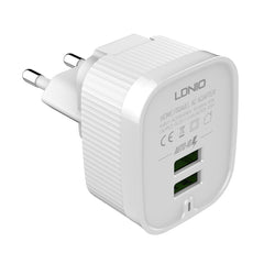 LDNIO A201 2.4A Doble cabezal de carga USB C...