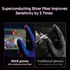 ROCK i28 Guantes para juegos táctiles sensibles al sudor y fibra de plata súper conductivos