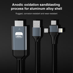 P8J Aluminio 3 en 1 Cable de 8 pines + Micro...