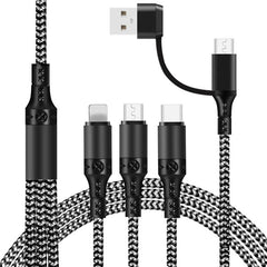 Cable de datos de carga rápida trenzado bicolor 5 en 1 3A 1,2 m