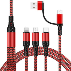 Cable de datos de carga rápida trenzado bicolor 5 en 1 3A 1,2 m