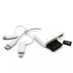 Adaptador extensor USB OTG para lector de tarjetas 3 en 1